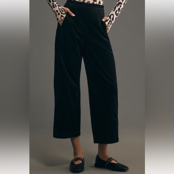 Pilcro Izzie Relaxed Barrel Corduroy Pull On Pants Medium Black - Picture 7 of 7